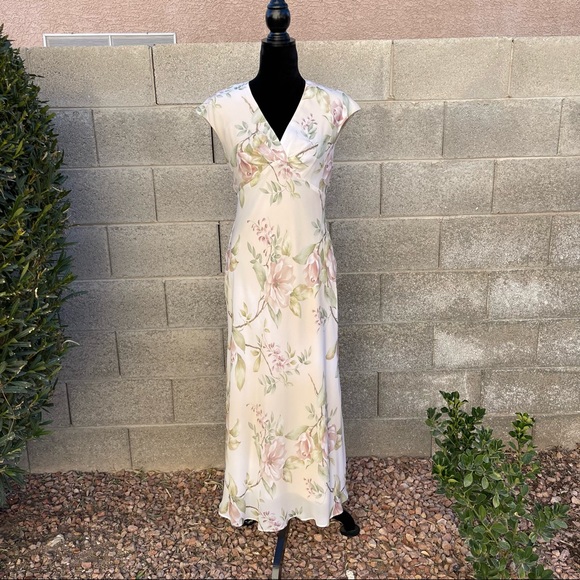 Vintage Kathy Roberts Floral Formal Dress - Picture 1 of 16